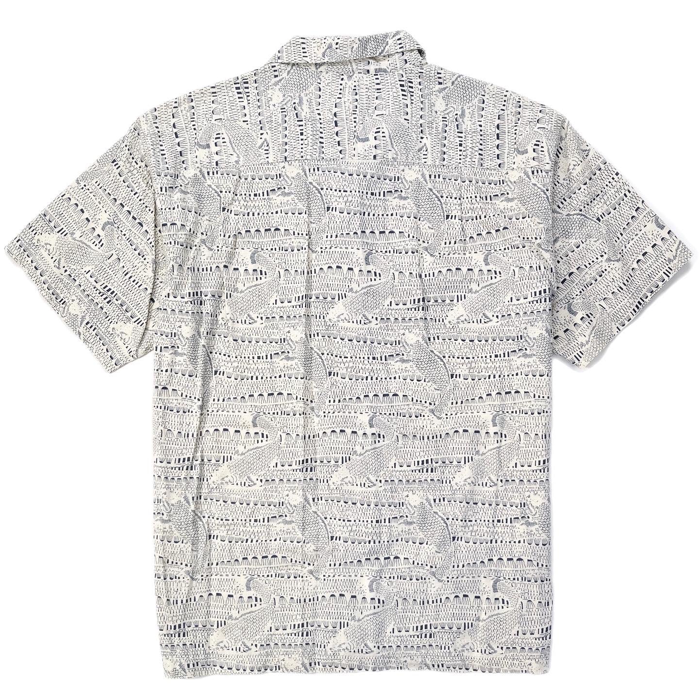 2001 Patagonia A/C Cotton Print Shirt, Bonefish: Natural (M)