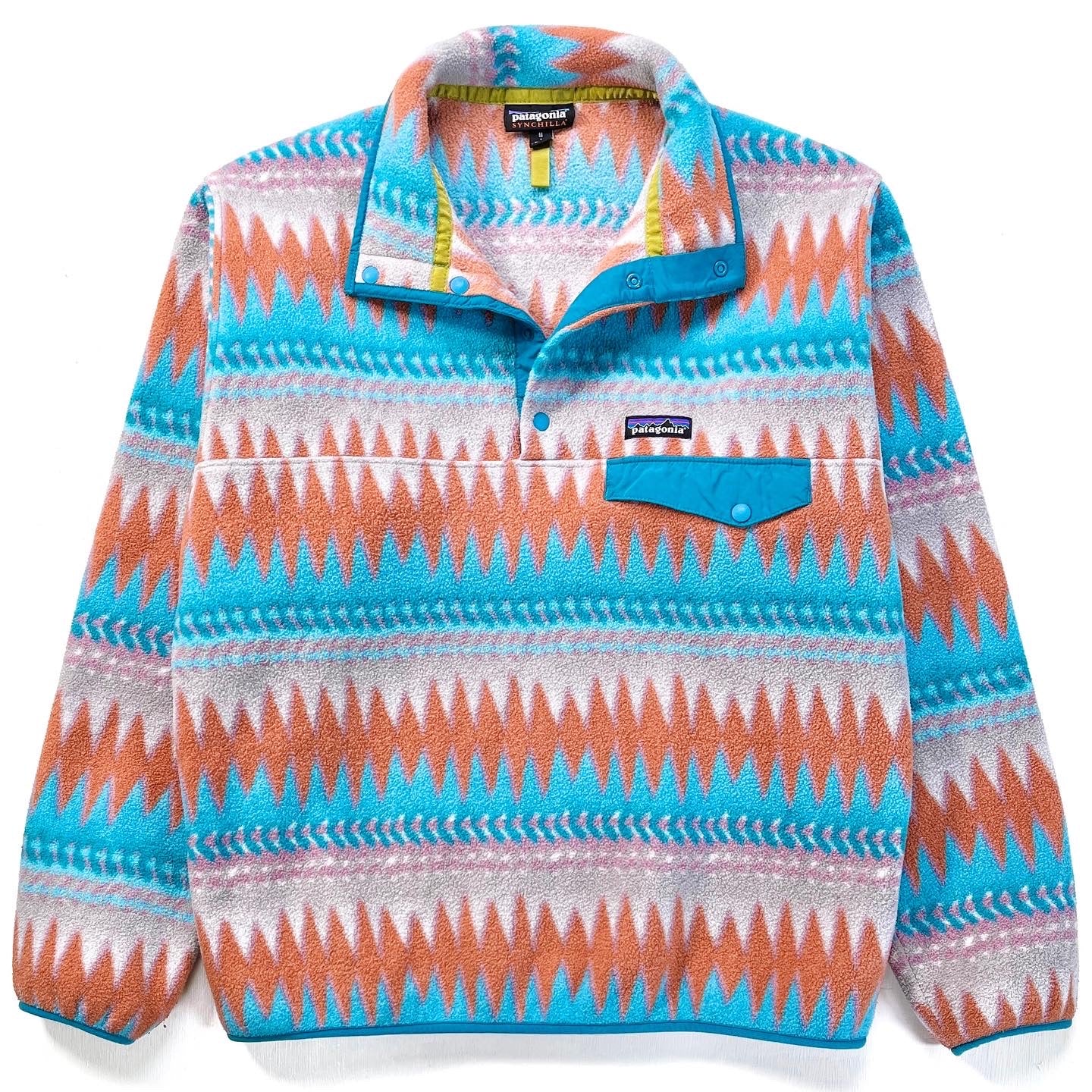 2017 Patagonia Printed Synchilla Snap-T, Laughing Waters (M)
