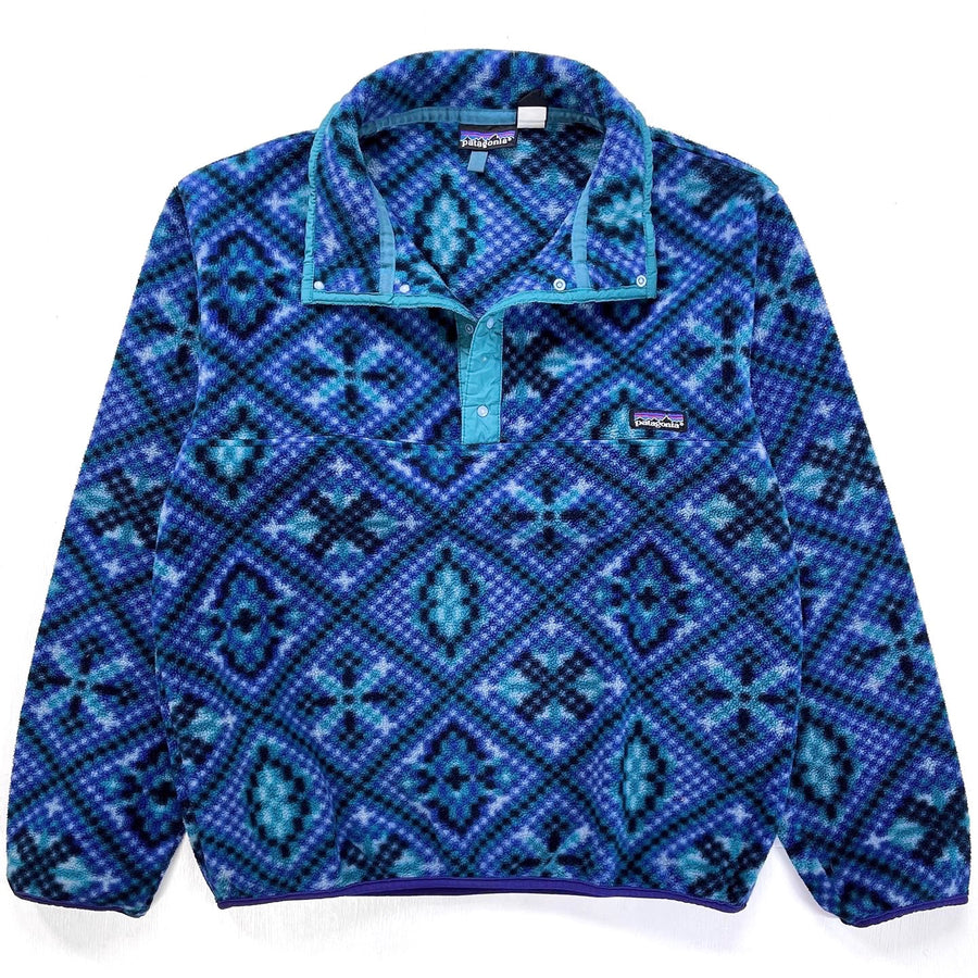 1993 Patagonia Printed Synchilla Snap-T, Mosaic: Heather Grey (M)