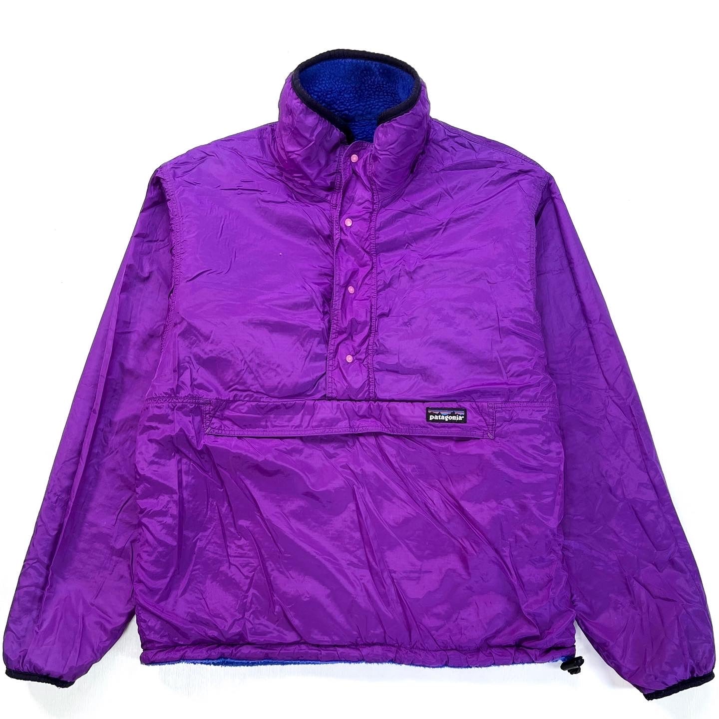 1992 Patagonia Reversible Pile Glissade Pullover, Blueberry (S)