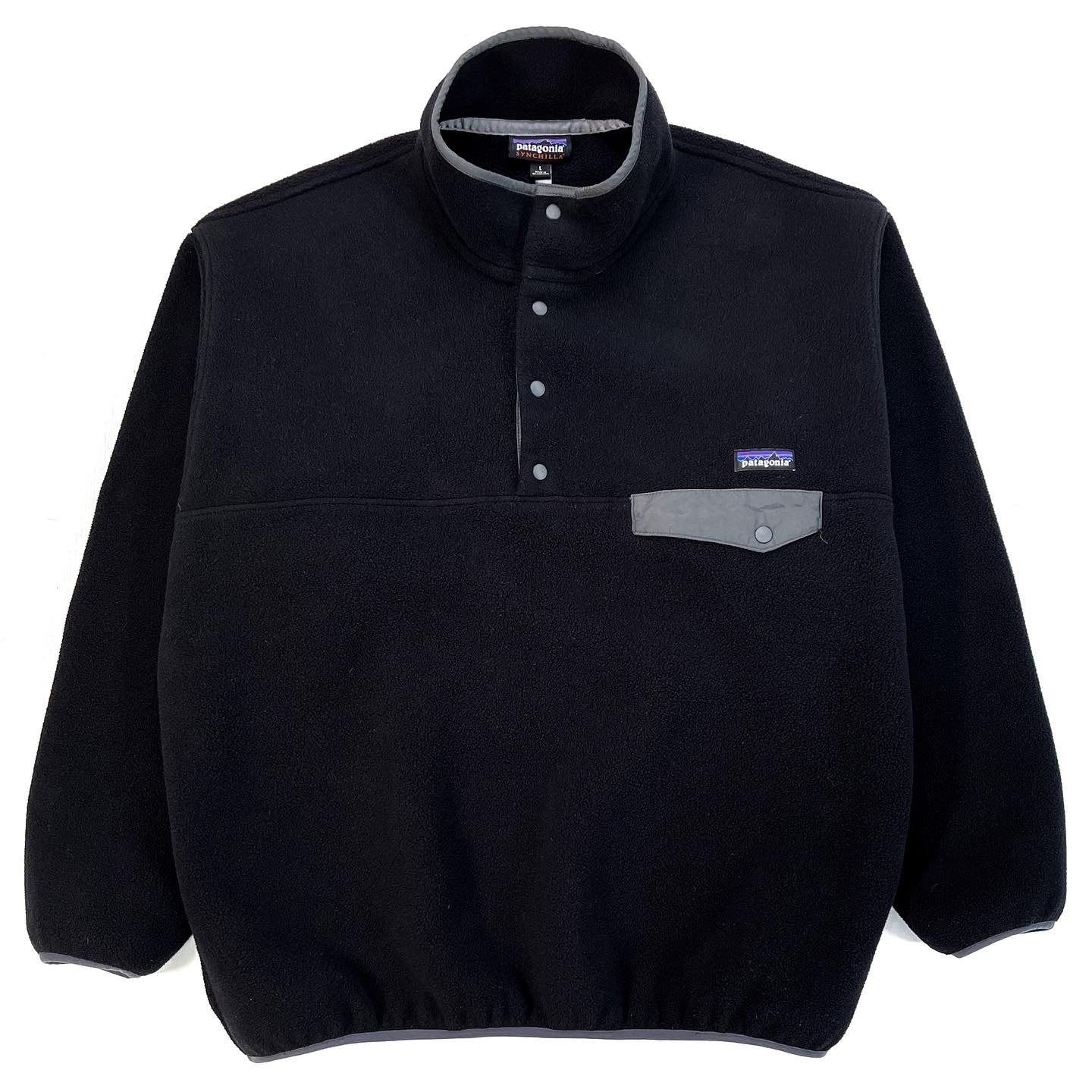 2015 Patagonia Mens Synchilla Snap-T Pullover, Black (L/XL)