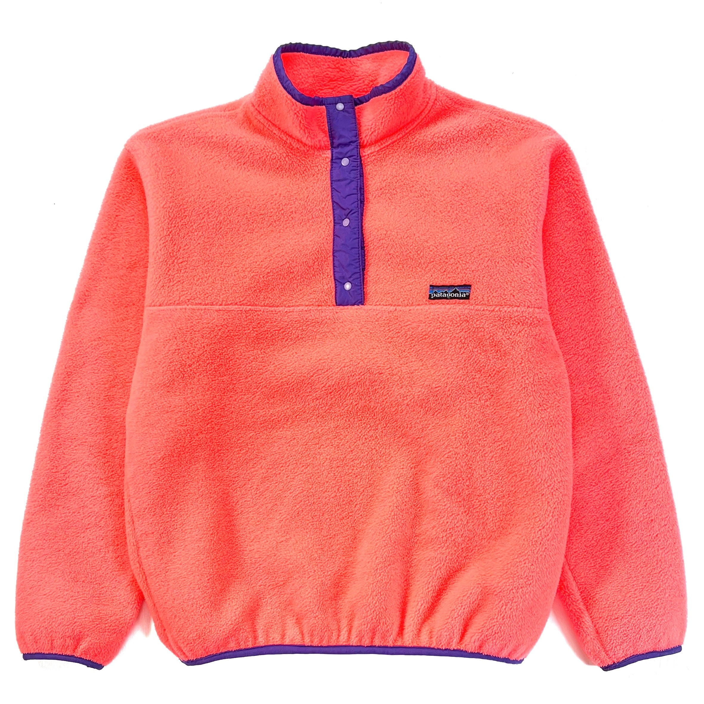 1989 Patagonia Womens Synchilla Snap-T, Neon Orange (12)