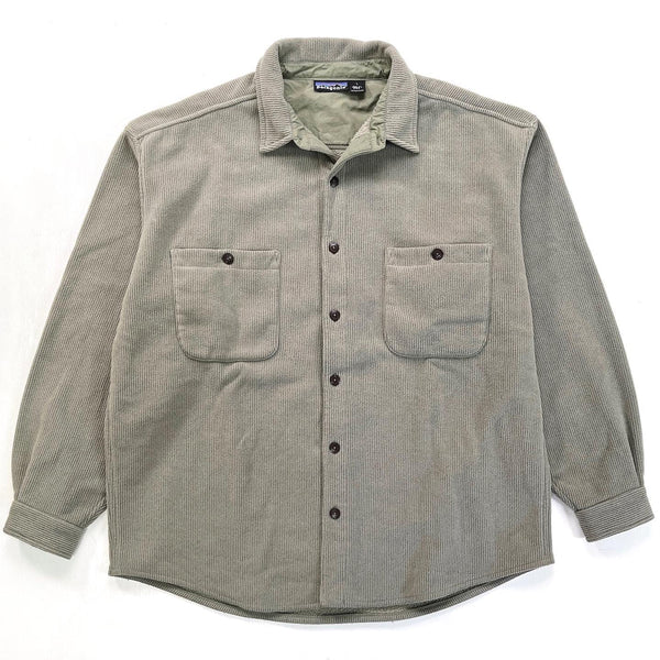 1997 Patagonia Cord Shearling Fleece Overshirt, Driftwood (XL)