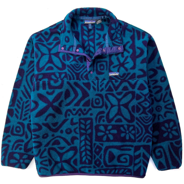 1995 Patagonia Printed Synchilla Snap-T, Island Block: Dark Teal (M)