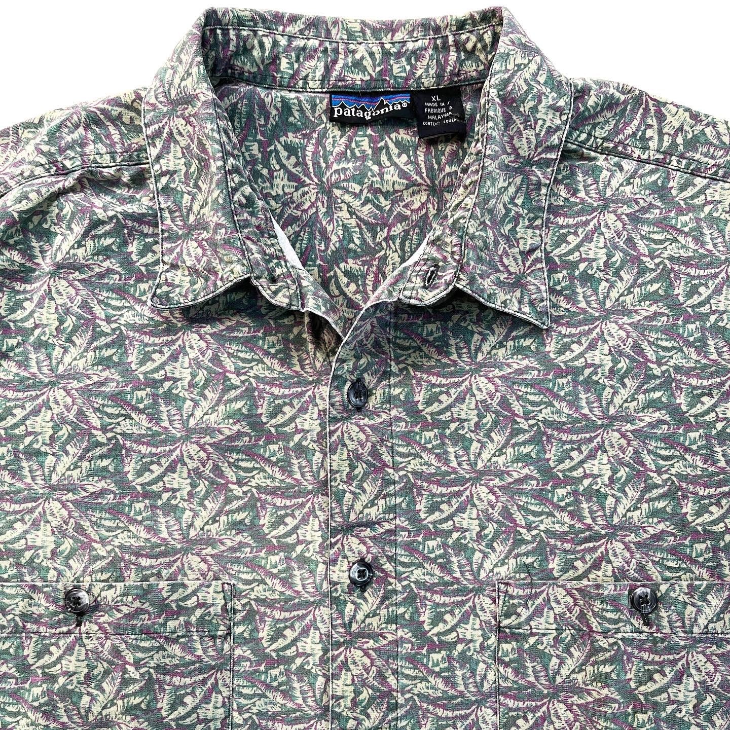 1993 Patagonia Muleskin Cotton Canvas Shirt, Jungle Canopy (XL)