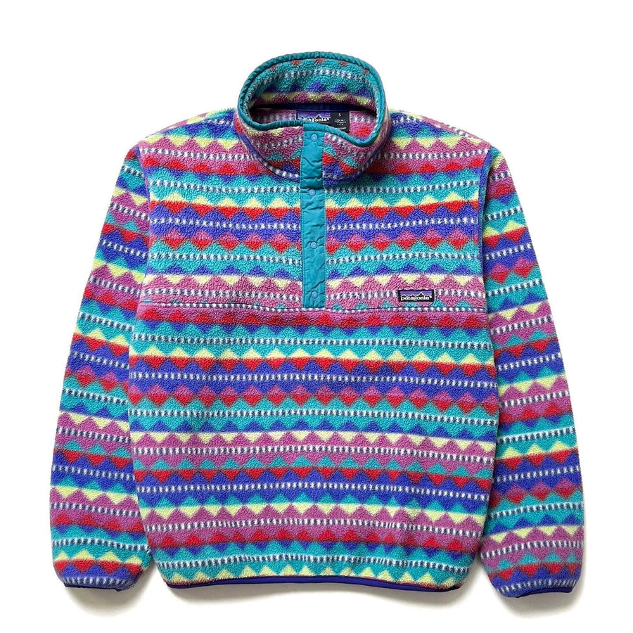 1992 Patagonia Printed Synchilla Snap-T, Diamonds: Light Plum (S)
