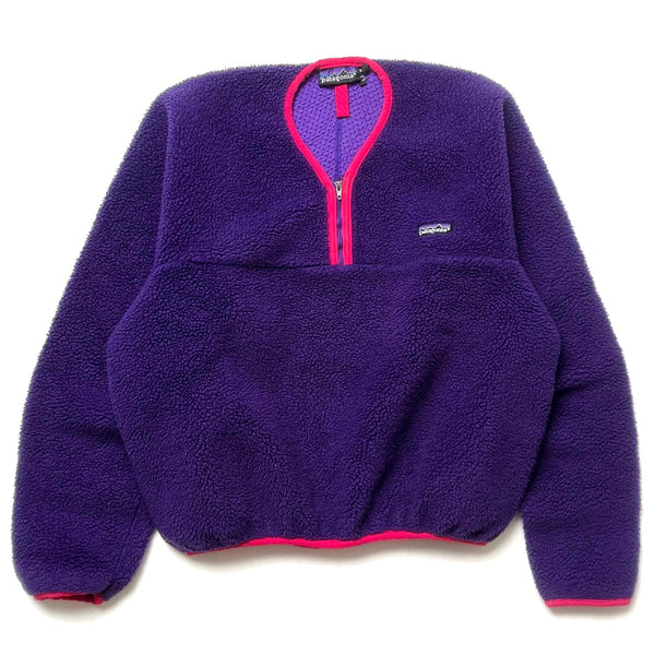 1990 Patagonia Retro Pile Paddling Pullover, Purple & Red (M)