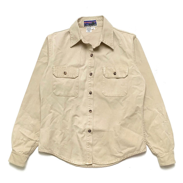 Late 1970s Patagonia Cotton Canvas Shirt, Light Tan (S)