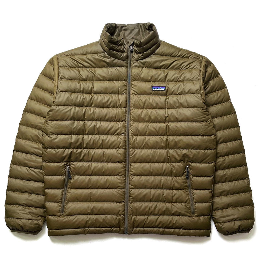 2012 Patagonia Down Sweater, Hickory & Classic Tan (L/XL)
