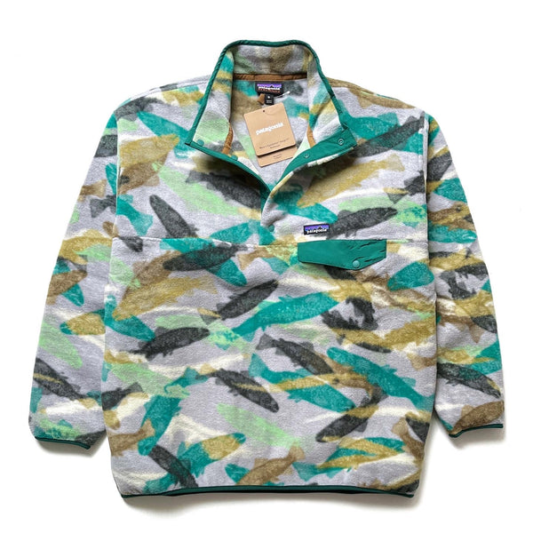 2016 Patagonia Printed Synchilla Snap-T, Trout Tails: Green (XL)