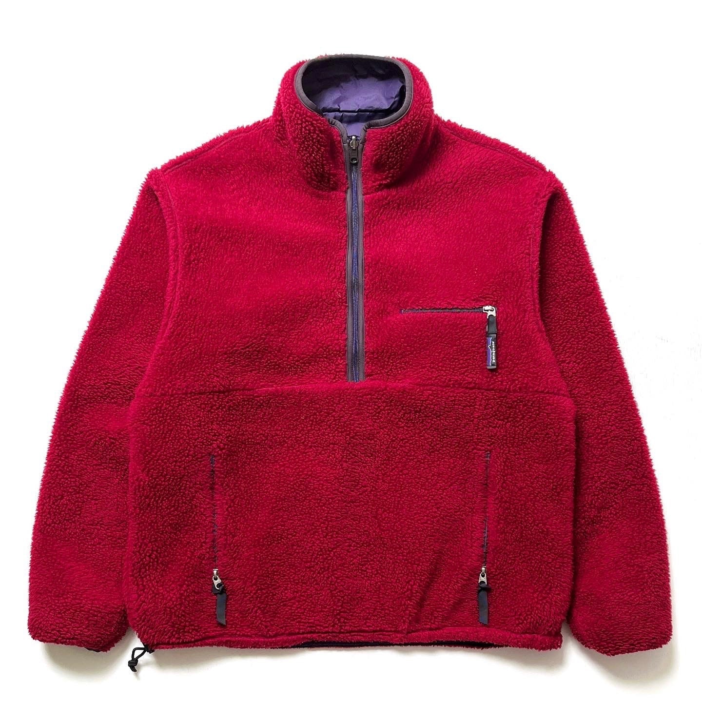 1996 Patagonia Reversible Pile Glissade Pullover, Cranberry (L)