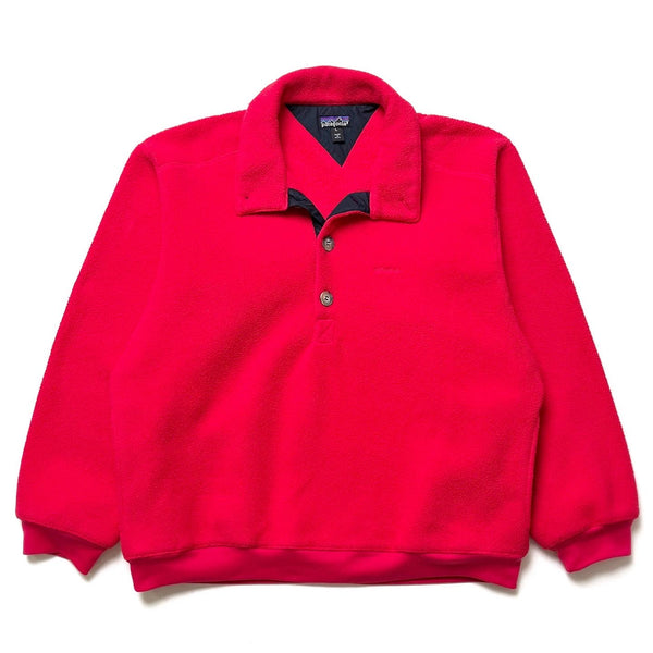 Fall 1990 Patagonia Made In The U.S.A. Collared Synchilla Pullover, Chili (L)