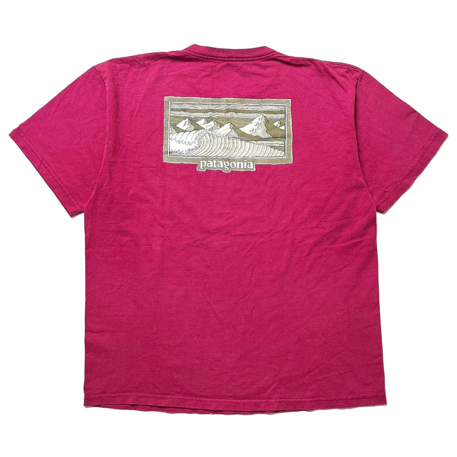 Spring 1995 Patagonia Organic Cotton Logo T-Shirt, Cranberry (L)