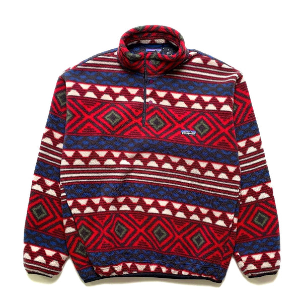 1996 Patagonia Printed Synchilla Snap-T, Saltillo: Burnt Chili (M/L)