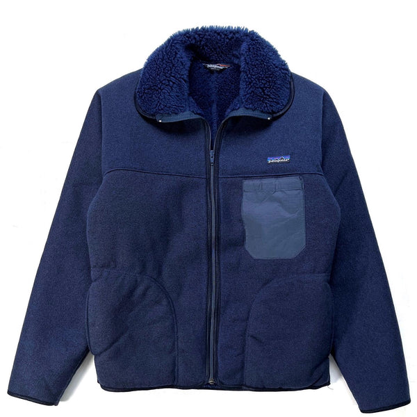1984 Patagonia Made In The U.S.A. Pile Cardigan, Navy (S)