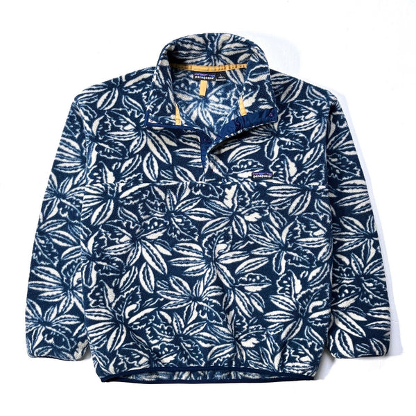 1994 Patagonia Printed Synchilla Snap-T, Tropical: Ink Blue (L)