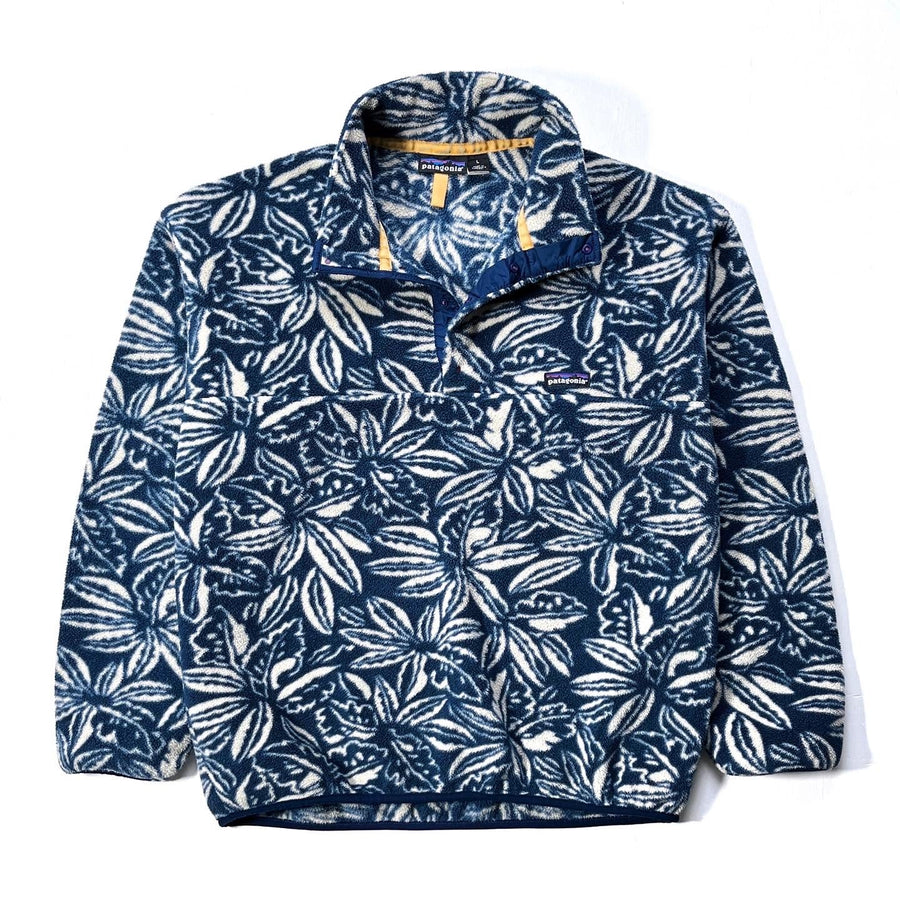 1994 Patagonia Printed Synchilla Snap-T, Tropical: Ink Blue (L)