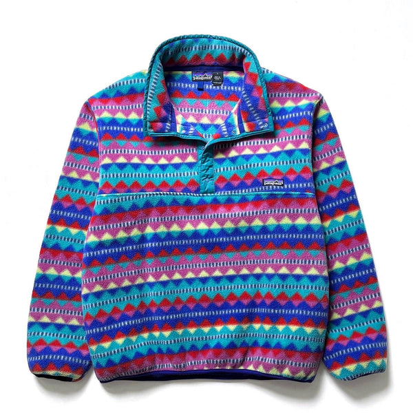 1993 Patagonia Printed Synchilla Snap-T, Diamonds: Light Plum (L)