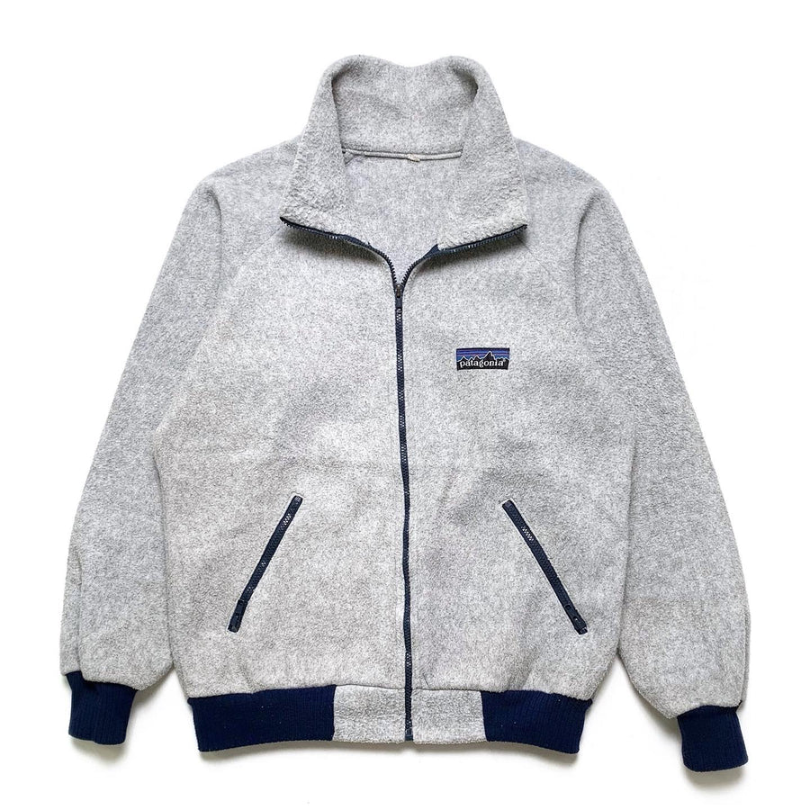 1980s Patagonia Bunting Full-Zip Climbing Jacket, Gray & Navy (L/M)