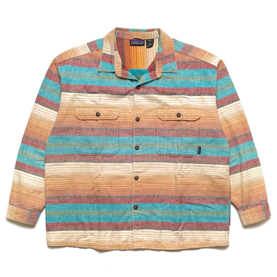 Fall 1994 Patagonia Heavy Flannel Shirt, Blanket Stripe: Saffron (L/XL)