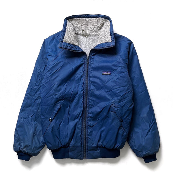 1983 Patagonia Shelled Pile Bomber Jacket, Navy & Grey (M)