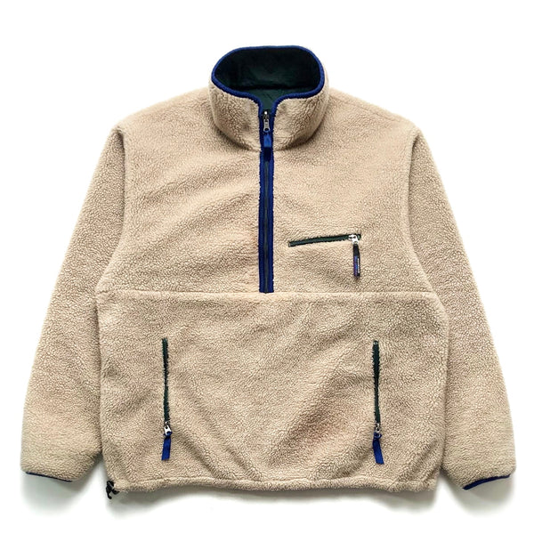 1994 Patagonia Reversible Pile Glissade Pullover, Natural & Hunter (XL)
