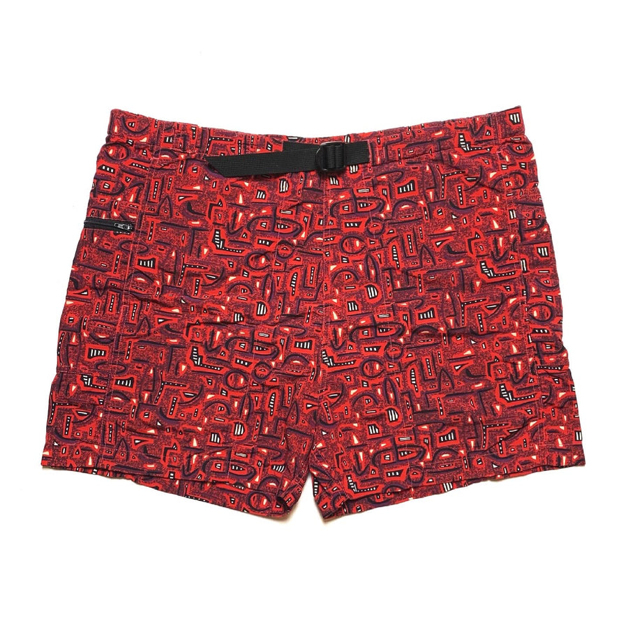 1990s The North Face Belted Nylon Shorts, Red/Purple (XL)