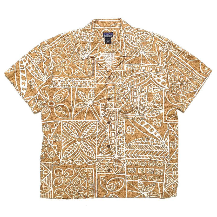Spring 2001 Patagonia A/C Print Shirt, Bark Cloth: Golden Sand (L)