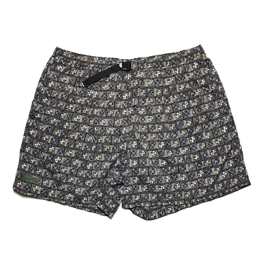 1990s Columbia Sportswear 6” Printed Belted Nylon Shorts (L)