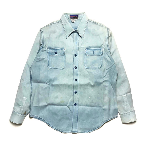 1970s Patagonia L/S Canvas Work Shirt, Light Blue (XL)