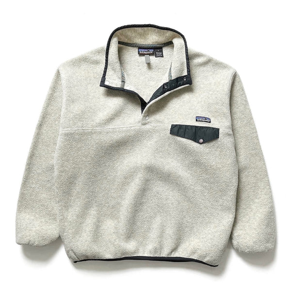 1997 Patagonia Synchilla Snap-T, Oatmeal Heather & Carbon (L)
