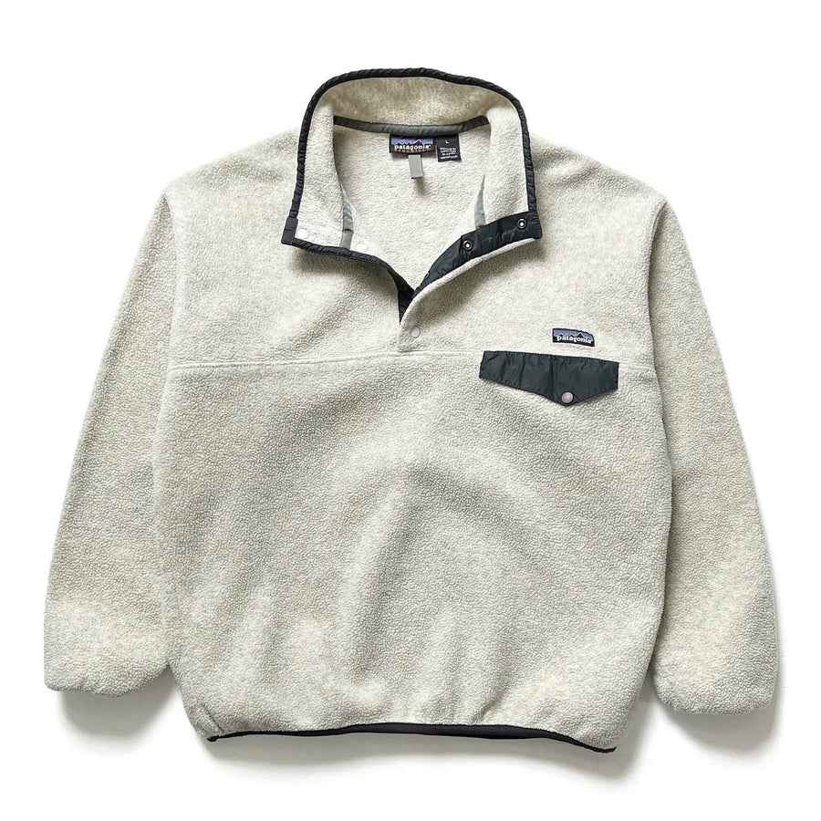 1997 Patagonia Synchilla Snap-T, Oatmeal Heather & Carbon (L)