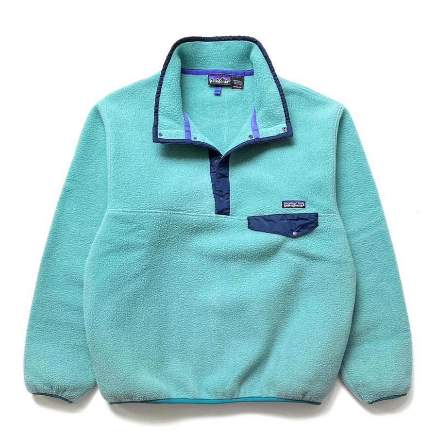 1993 Patagonia Synchilla Snap-T, Sea Green & Ink Blue (L)