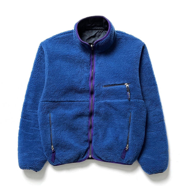 1992 Patagonia Reversible Pile Glissade Cardigan, Deep Water (M)
