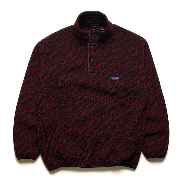 FA98 Patagonia Printed Synchilla Snap-T, P’op: Black & Red (L)
