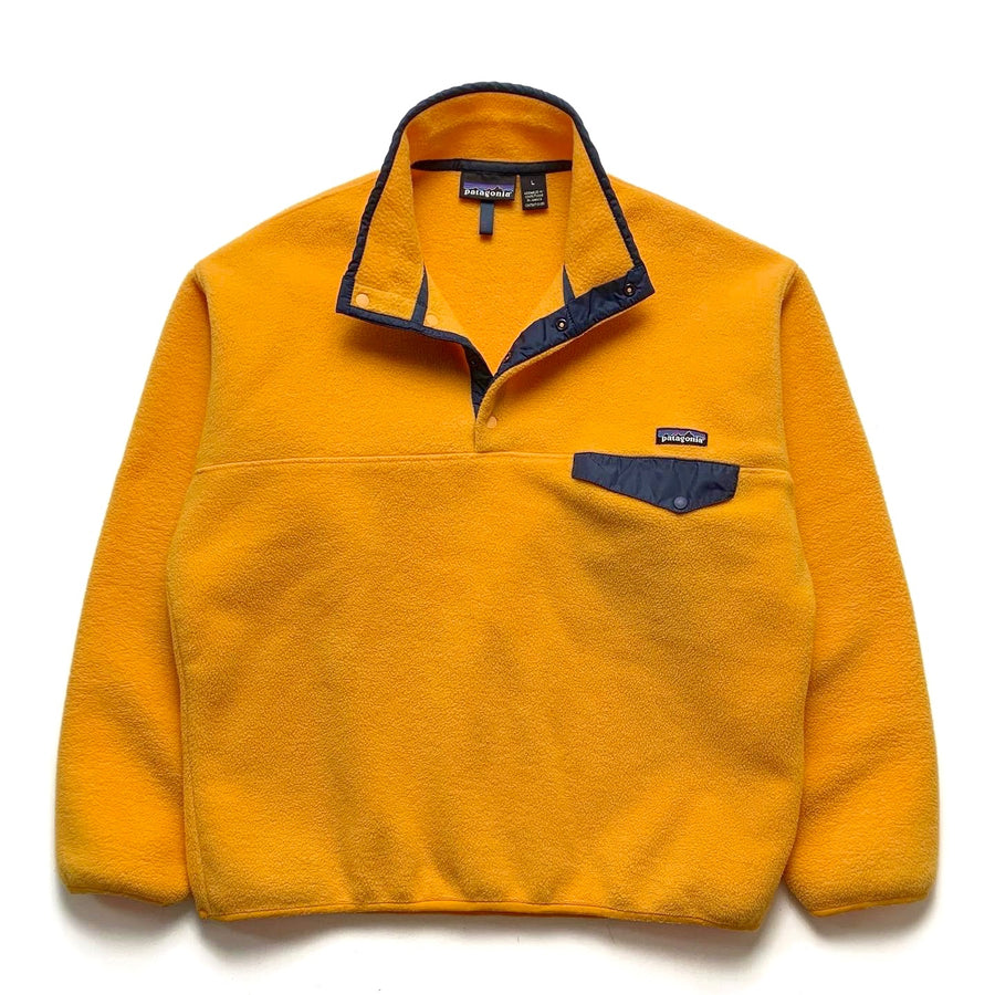 1995 Patagonia Synchilla Snap-T, Sunflower & Charred Blue (L)