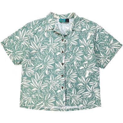 1994 Patagonia Womens A/C Aloha Print Shirt, Tropical: Light Green (L)