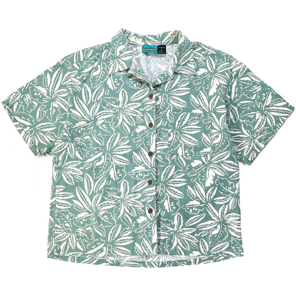 1994 Patagonia Womens Printed A/C Aloha Shirt, Tropical (L)