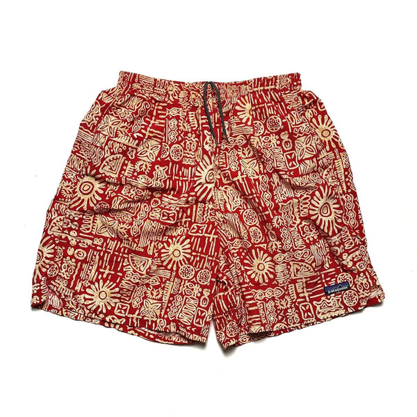SP99 Patagonia 6.5” Printed Baggies Shorts, Red/Yellow (M)