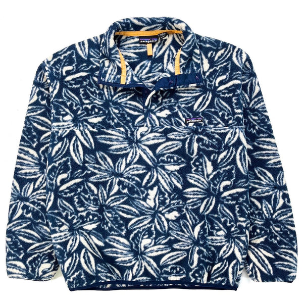 1994 Patagonia Printed Synchilla Snap-T, Tropical: Ink Blue (M)