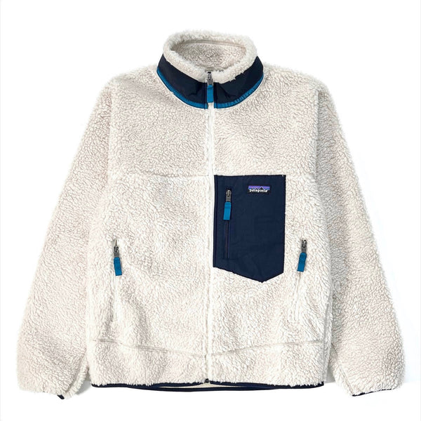 2022 Patagonia Mens Classic Retro-X Jacket, Natural & Classic Navy (M)