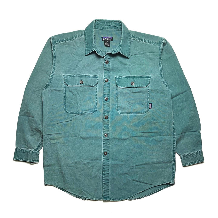 1990s Patagonia Heavyweight Canvas L/S Shirt, Teal Green (M/L)