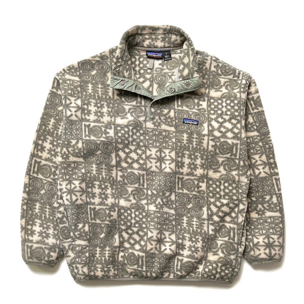 Fall 1997 Patagonia Printed Snap-T, Ghana Gourds: Alabaster (L/XL)