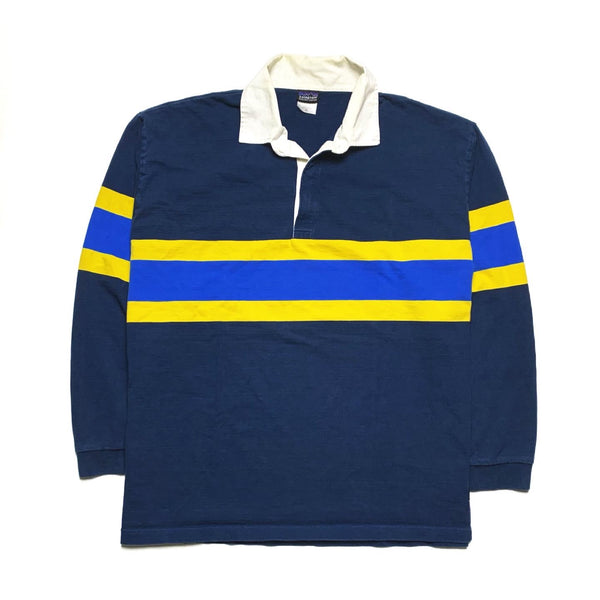 FA05 Patagonia Organic Cotton Rugby Shirt, Blue/Yellow (XXL)