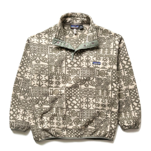 1997 Patagonia Printed Synchilla Snap-T, Ghana Gourds: Alabaster (L)