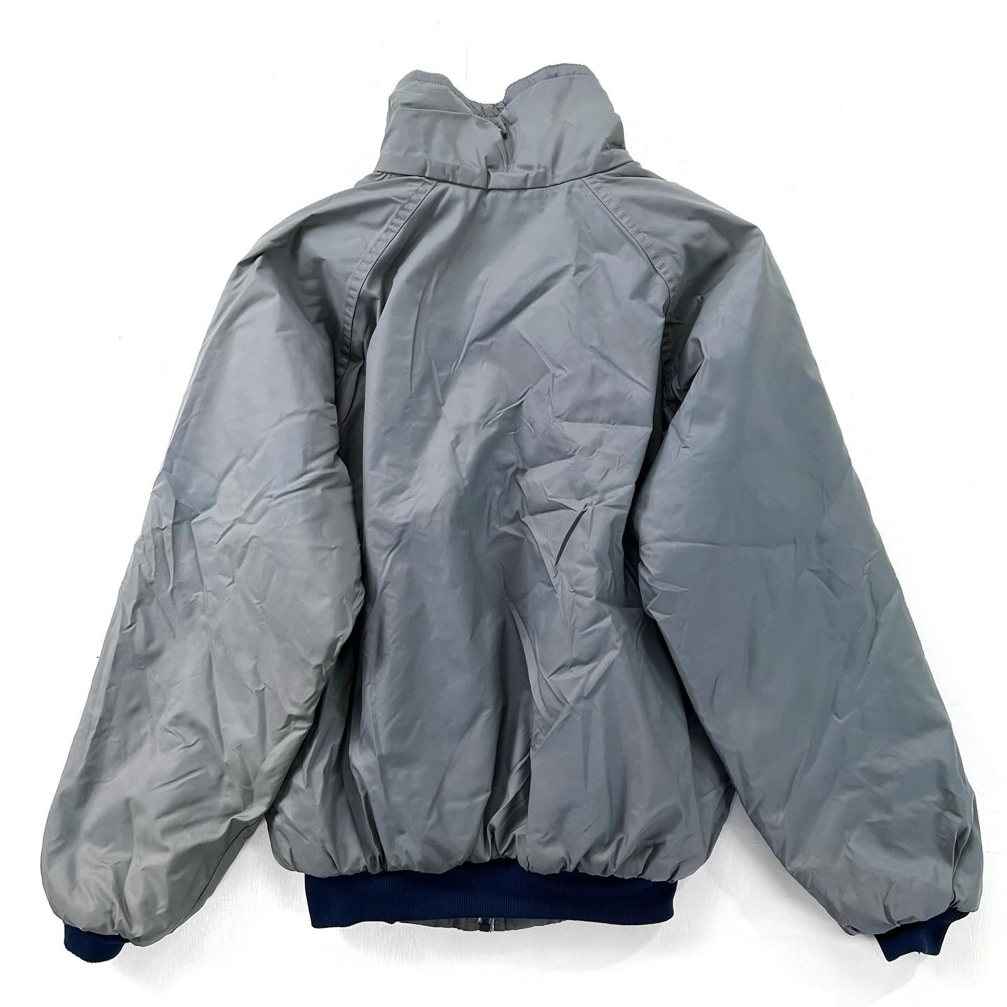 1982 Patagonia First Generation Shelled Pile Jacket, Grey & Navy (S)