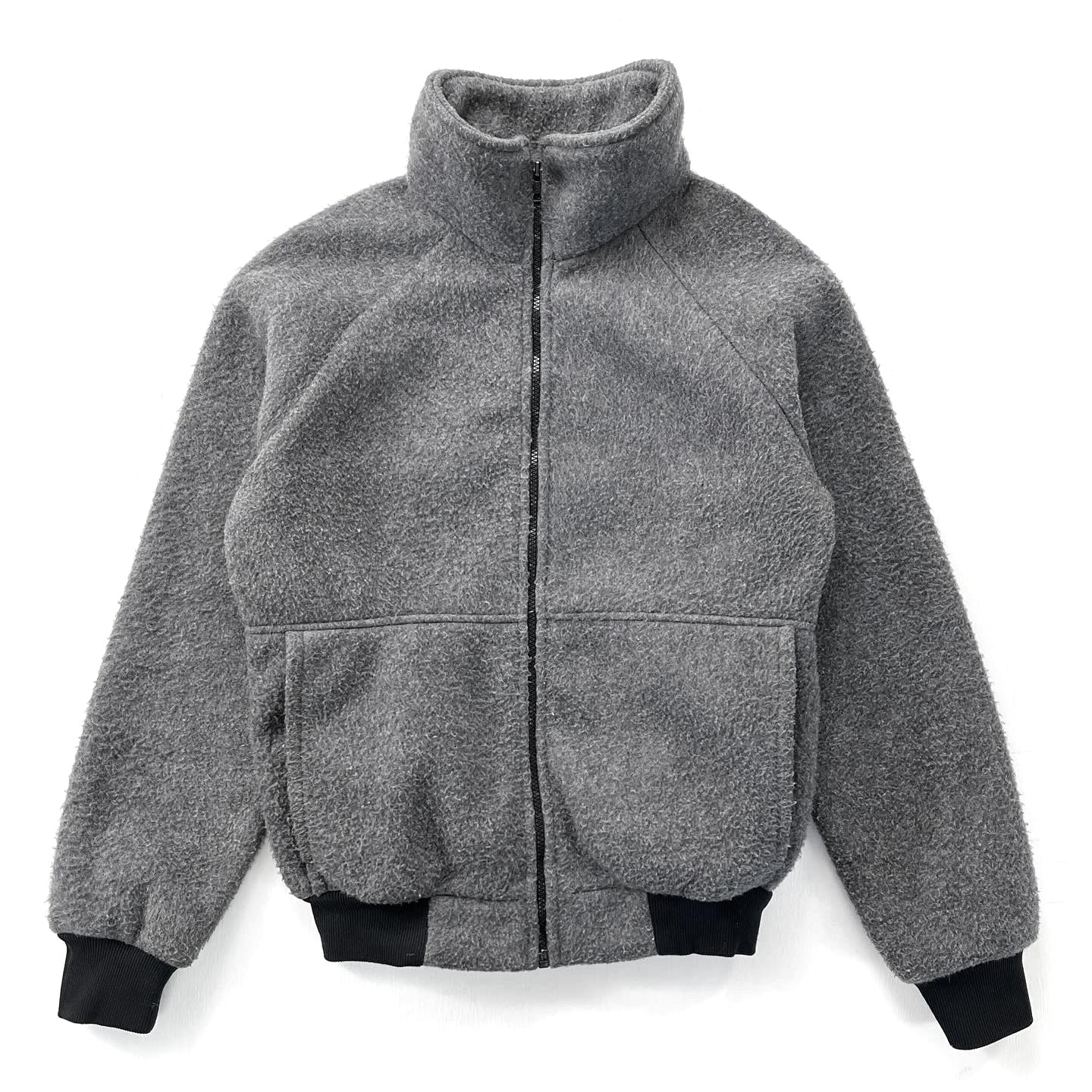 1980s REI Heavyweight Full-Zip Fleece Jacket, Charcoal Grey (M)