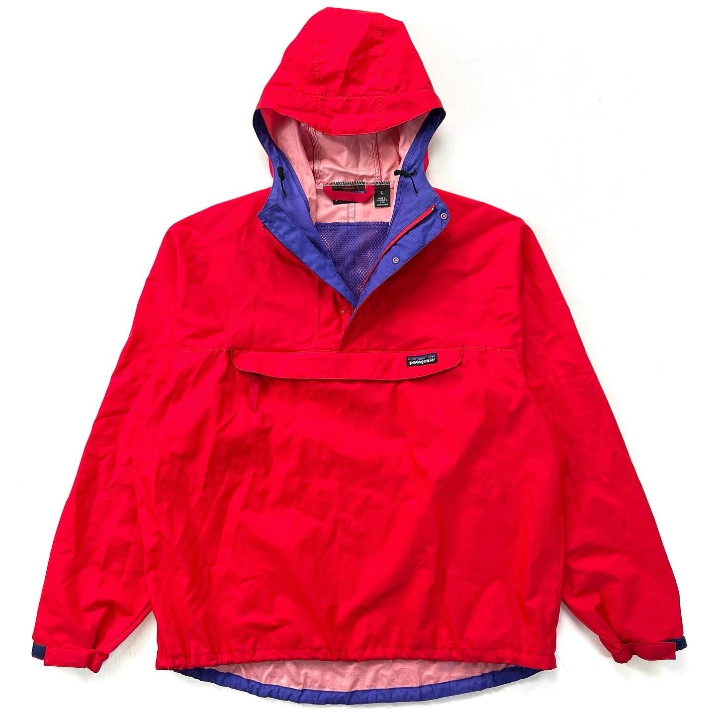 1993 Patagonia Pneumatic Ripstop Nylon Pullover, French Red (L/XL)