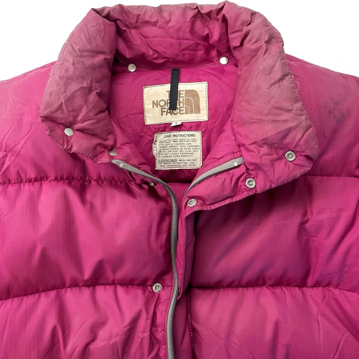 1970s The North Face “Brown Label” Down Jacket, Berry (L/XL)