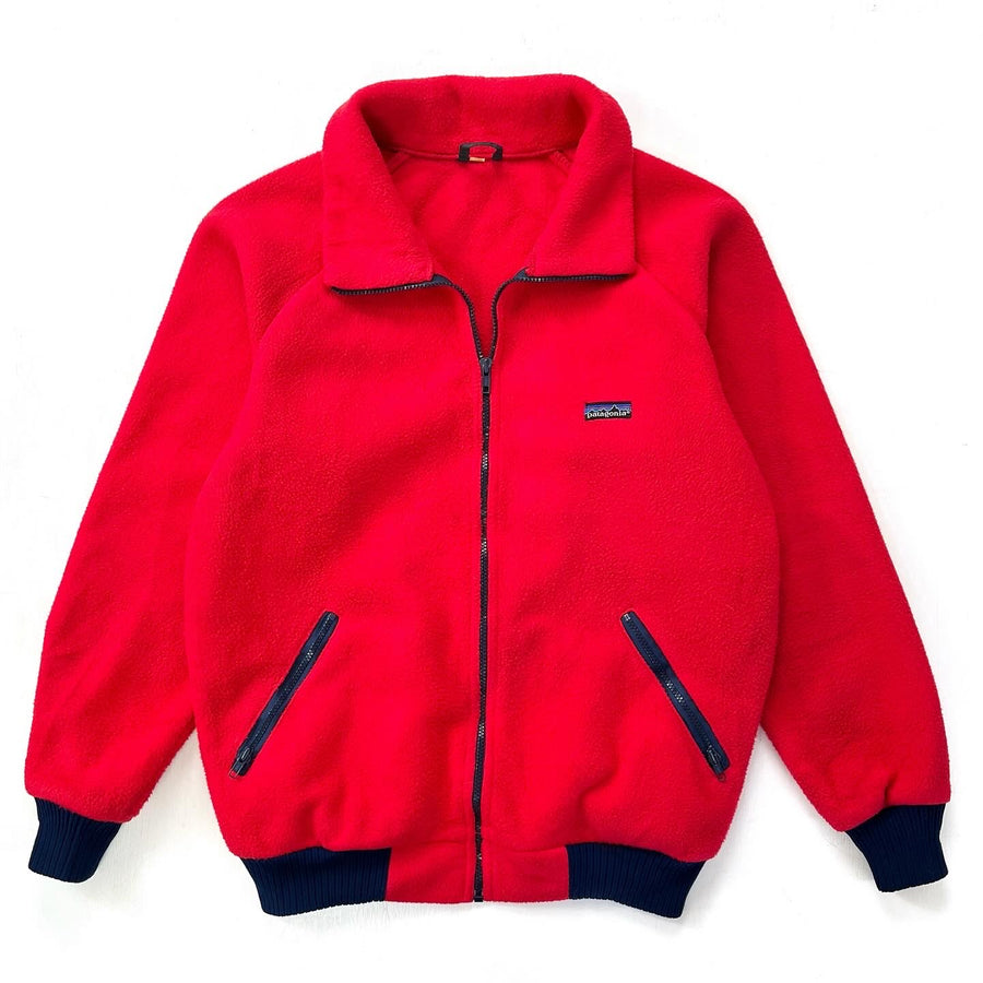 1983 Patagonia Bunting Full-Zip Fleece Jacket, Red & Navy (L)